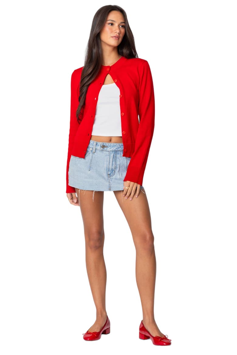 Clementine Low Rise Raw Hem Denim Miniskirt, Alternate, color, LIGHT-BLUE