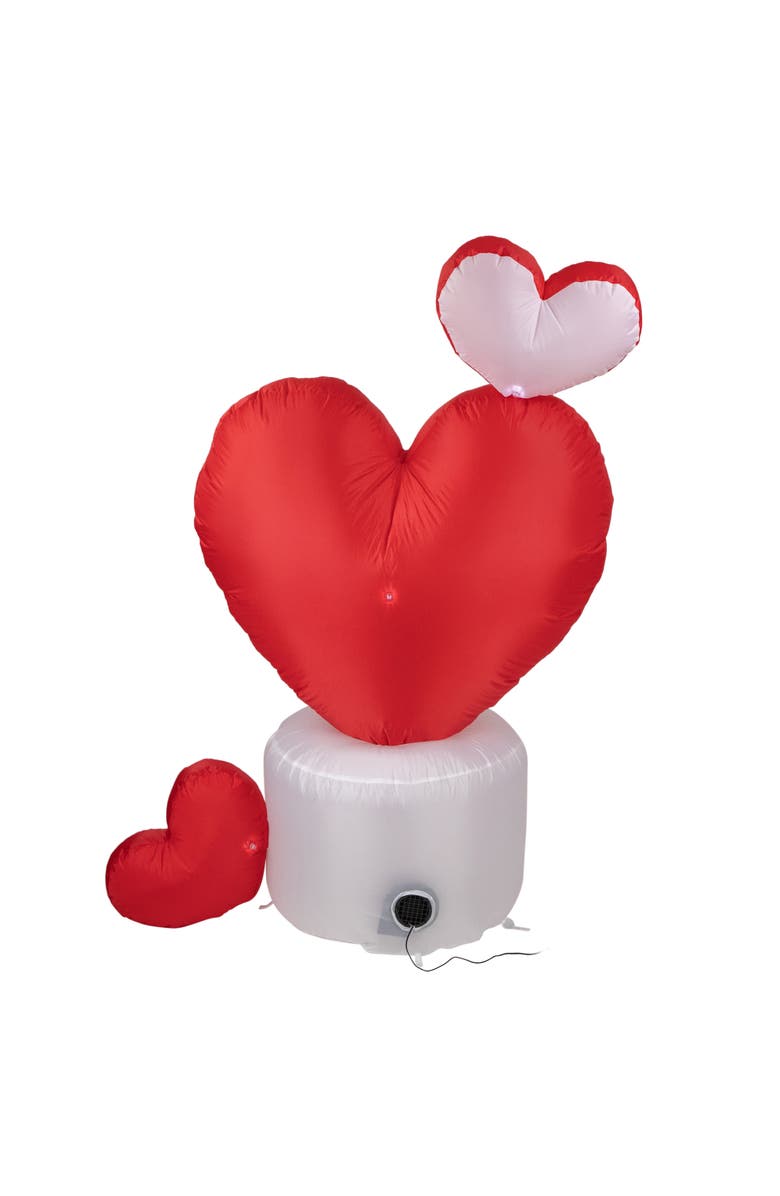 Northlight LED Lighted Inflatable Valentine's Day Rotating Heart Outdoor Decoration - 5', Alternate, color, Red