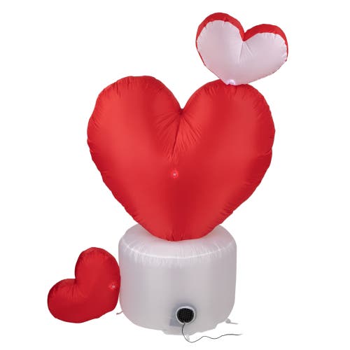 Northlight Led Lighted Inflatable Valentine's Day Rotating Heart Outdoor Decoration In Red
