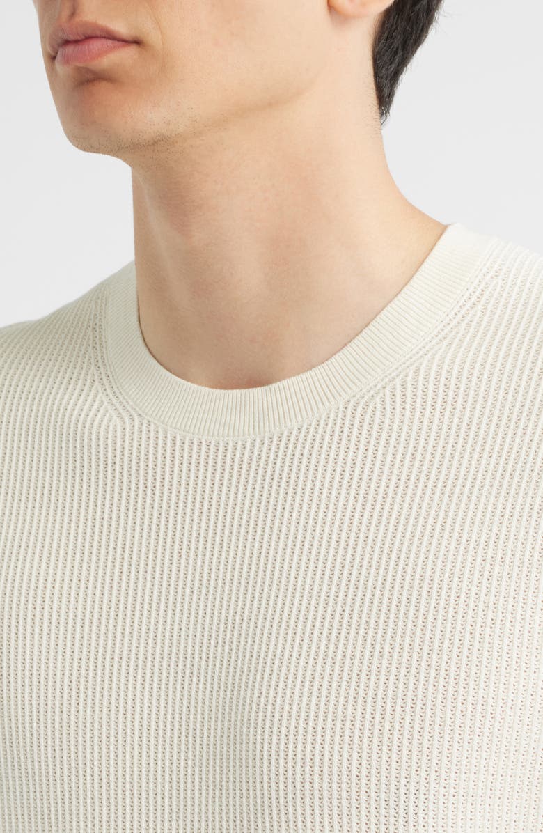 Theory Tactile Mesh Crewneck T-Shirt, Alternate, color, Eggshell