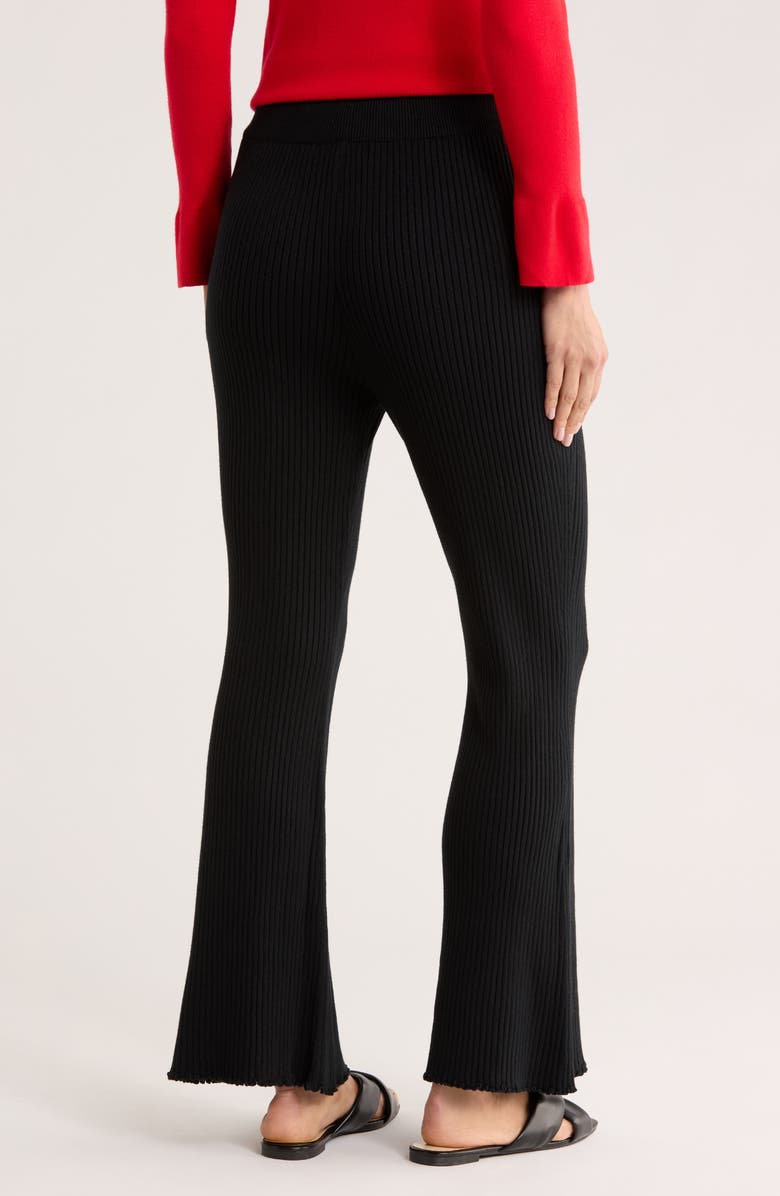 PATRIZIA LUCA Ribbed Pull-On Sweater Pants, Alternate, color, Black