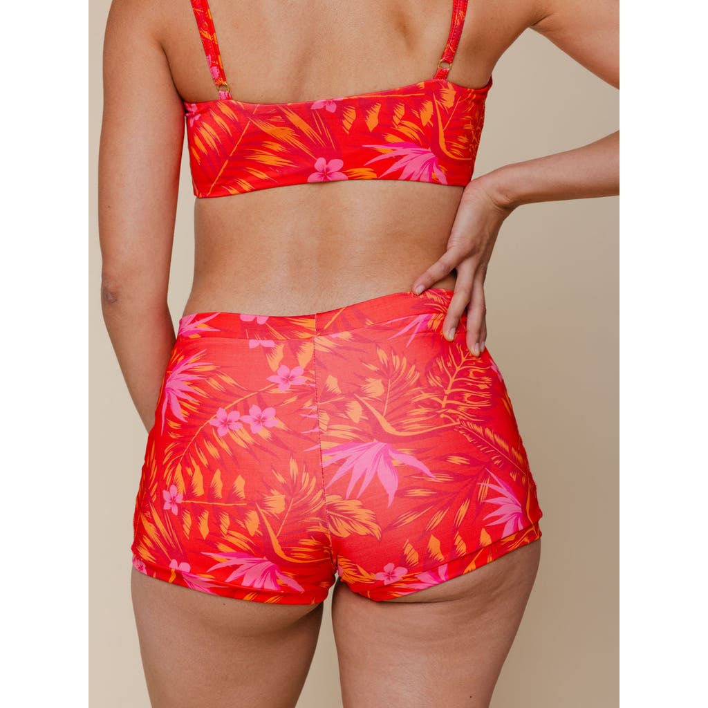 Kitty And Vibe Boyshort Bikini Bottoms In Red