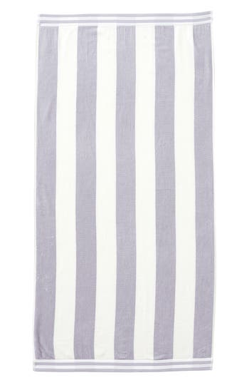 Woven & Weft Stripe Beach Towel In Lavender Purple