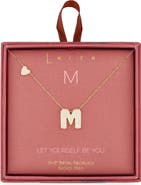 Leith Cubic Zirconia Heart & Bubble Initial Pendant Necklace