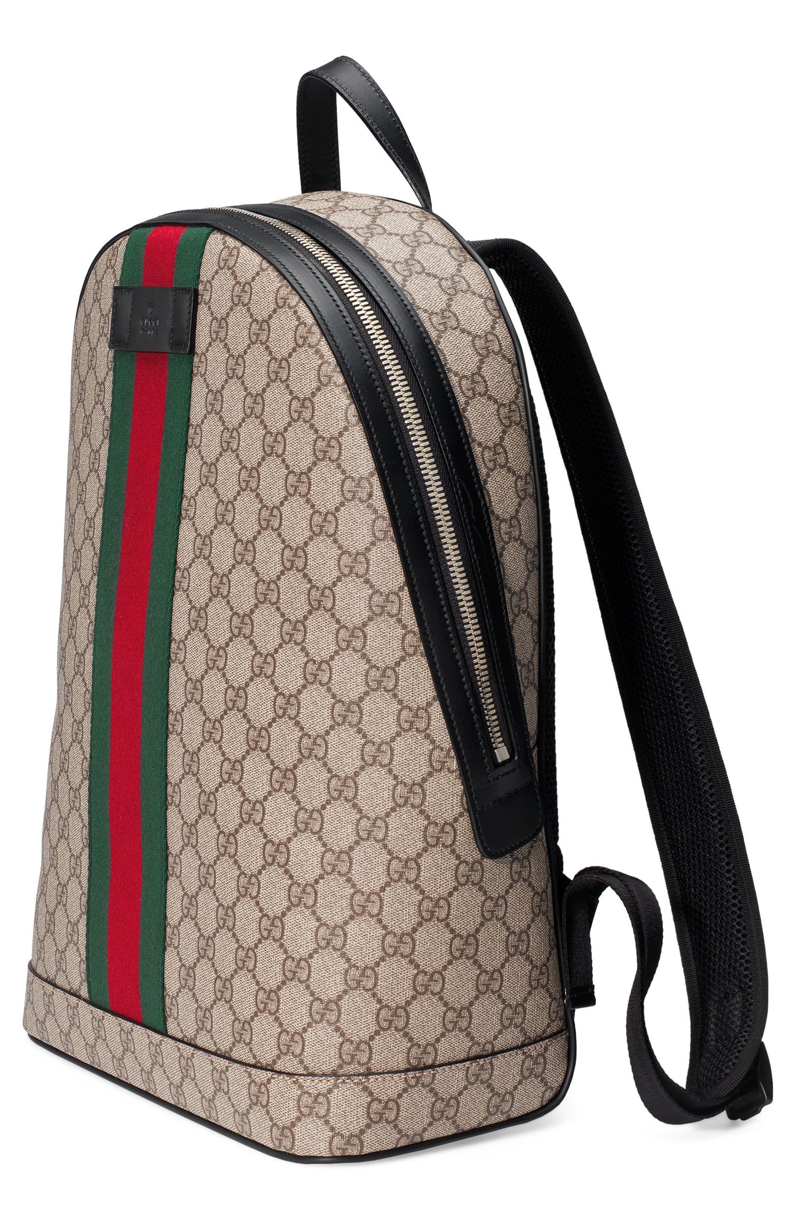 Gucci Supreme Stripe Backpack, Alternate, color, 