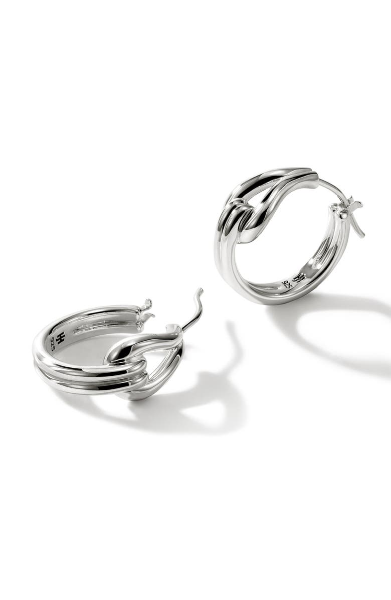 John Hardy Surf Hoop Earrings, Sterling Silver, 18.5mm, Alternate, color, Silver