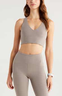 Zella Studio Luxe V-Neck Racerback Sports Bra