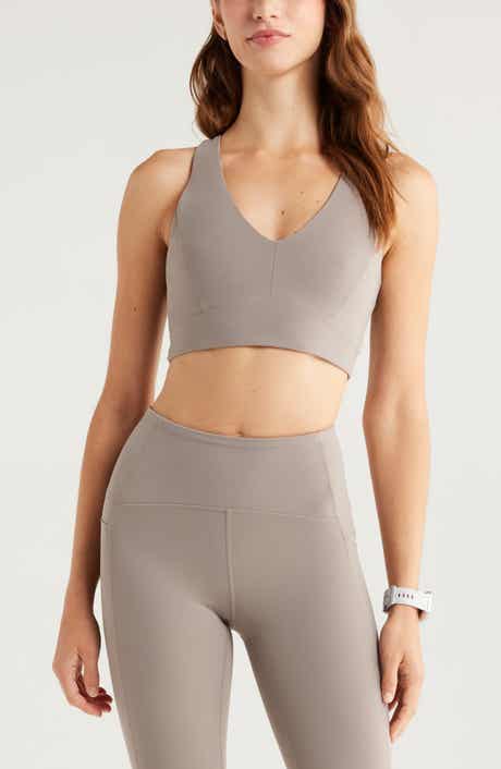 Zella Studio Luxe V-Neck Racerback Sports Bra
