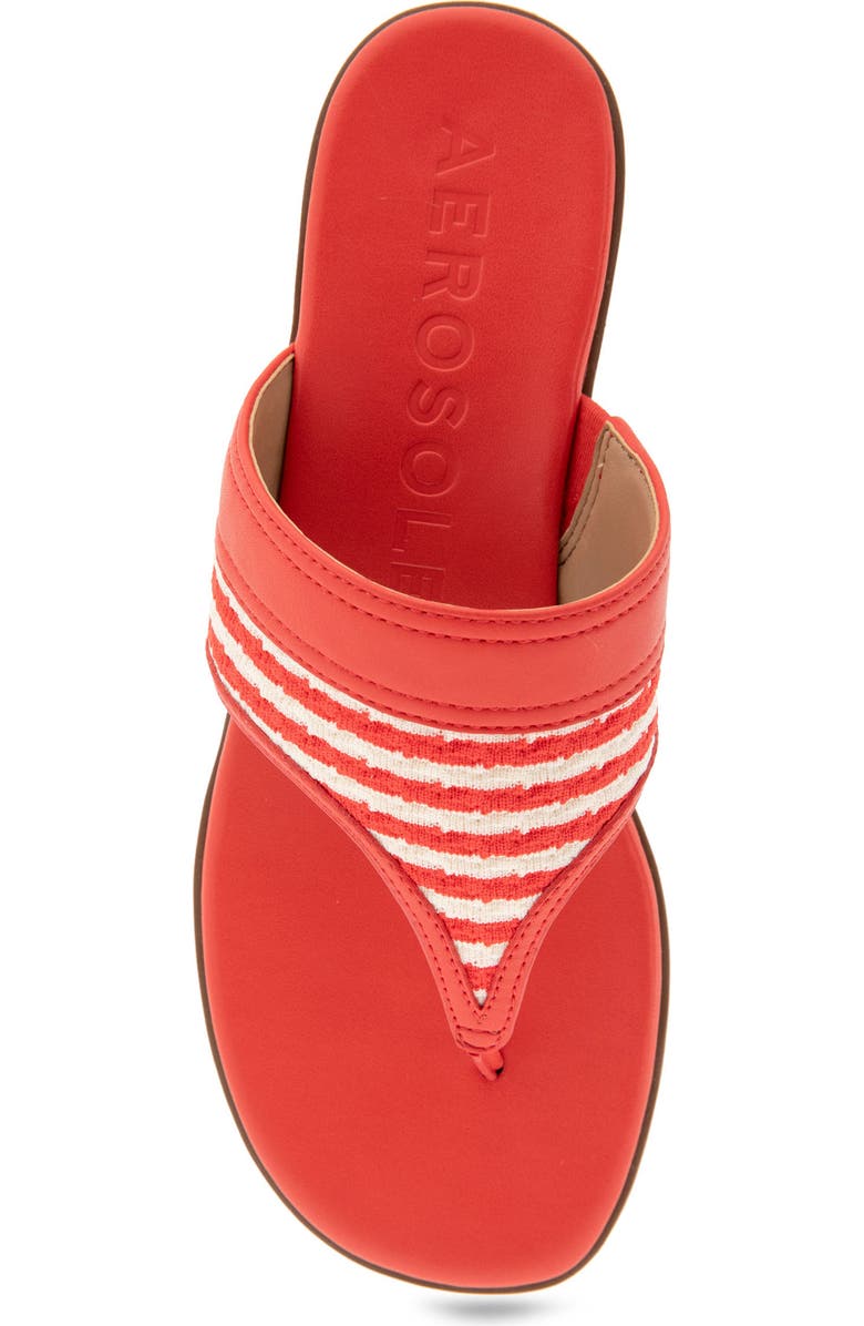 Aerosoles Gesa Thong Sandal, Alternate, color, Eggnog/ Racing Red Stripe