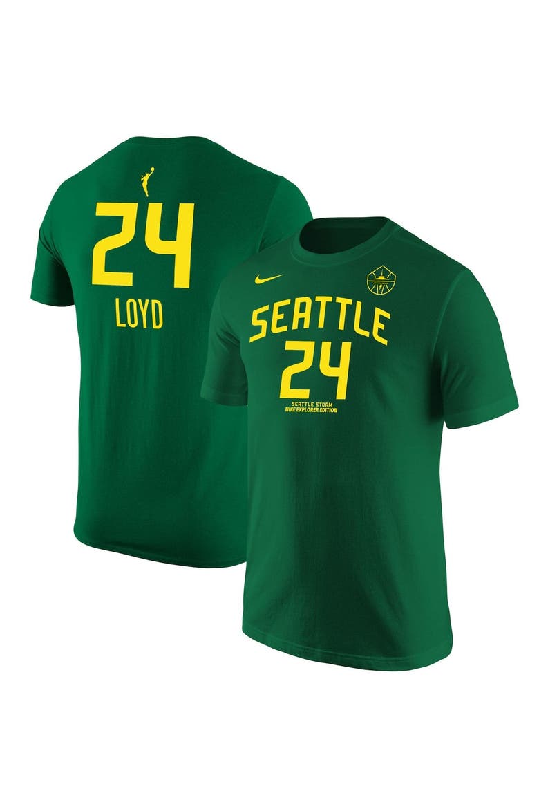 Men's Nike Jewell Loyd Green Seattle Storm Explorer Edition Name & Number T-Shirt, Main, color, Green