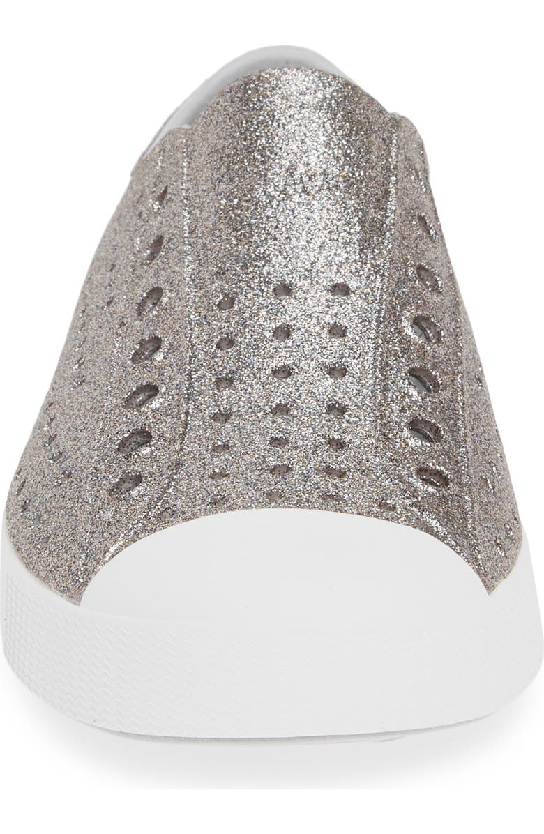 Native Shoes Jefferson Glitter Water Friendly Sneaker, Alternate, color, Mtlblng/Shlwht