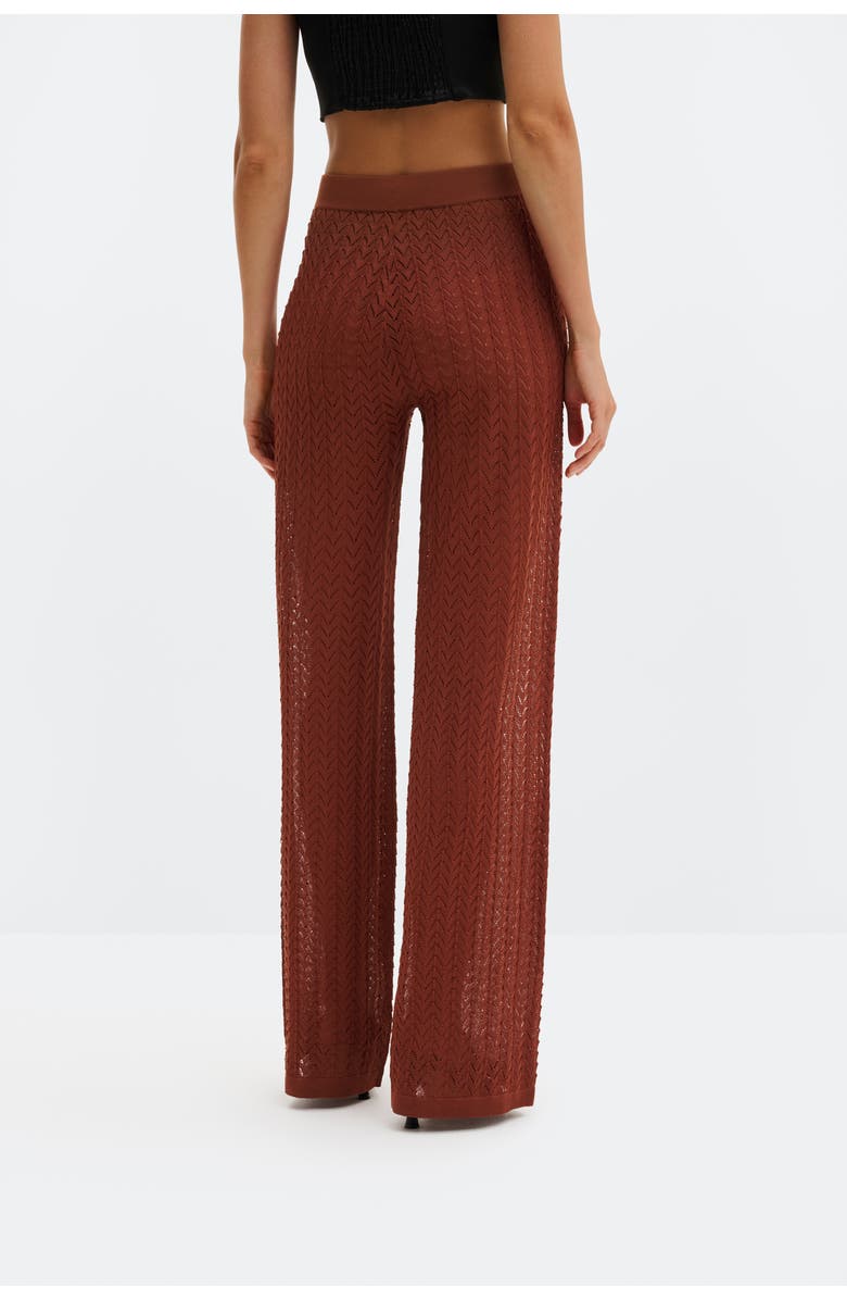 Malina Martina Wide Structure Knitted Pants, Alternate, color, Rust