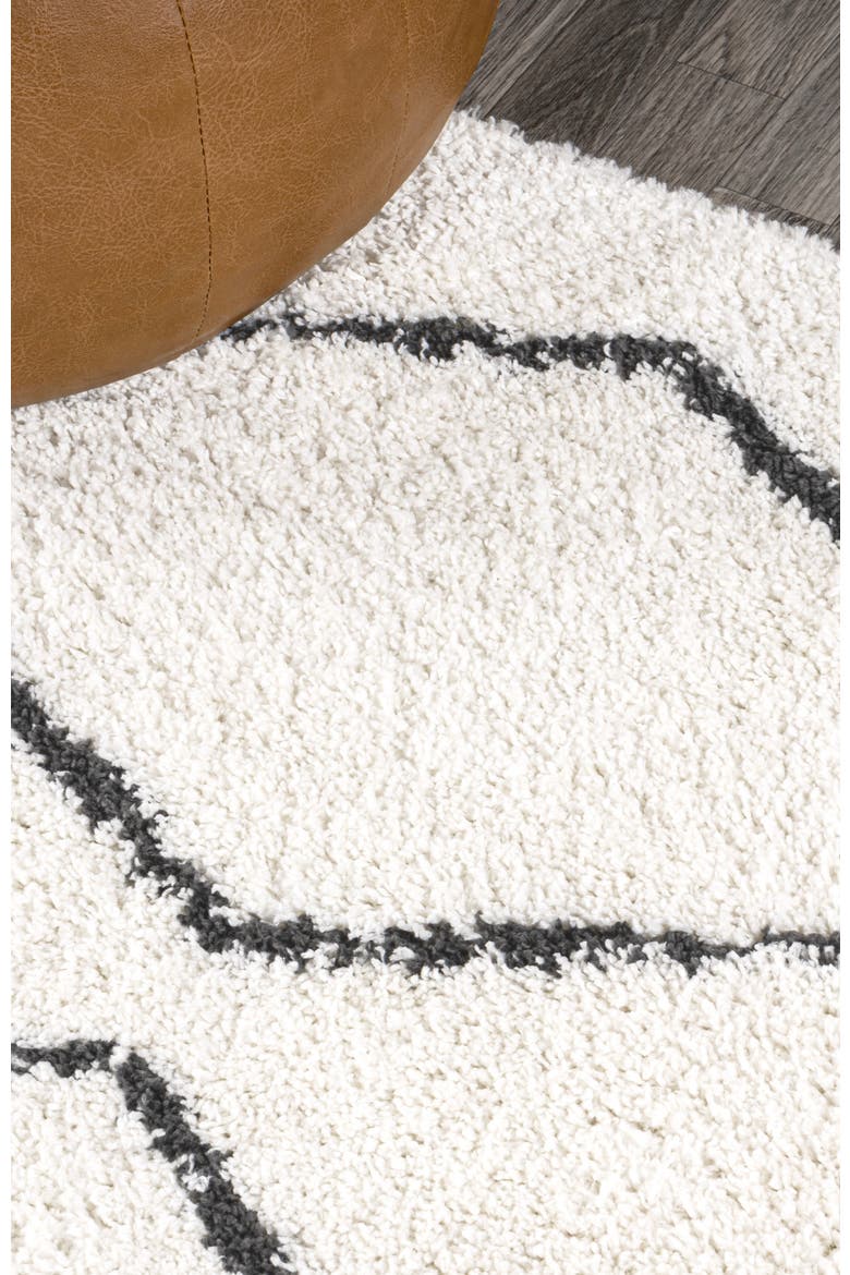 Catala Moroccan Diamond Shag Area Rug, Alternate, color, White/Gray