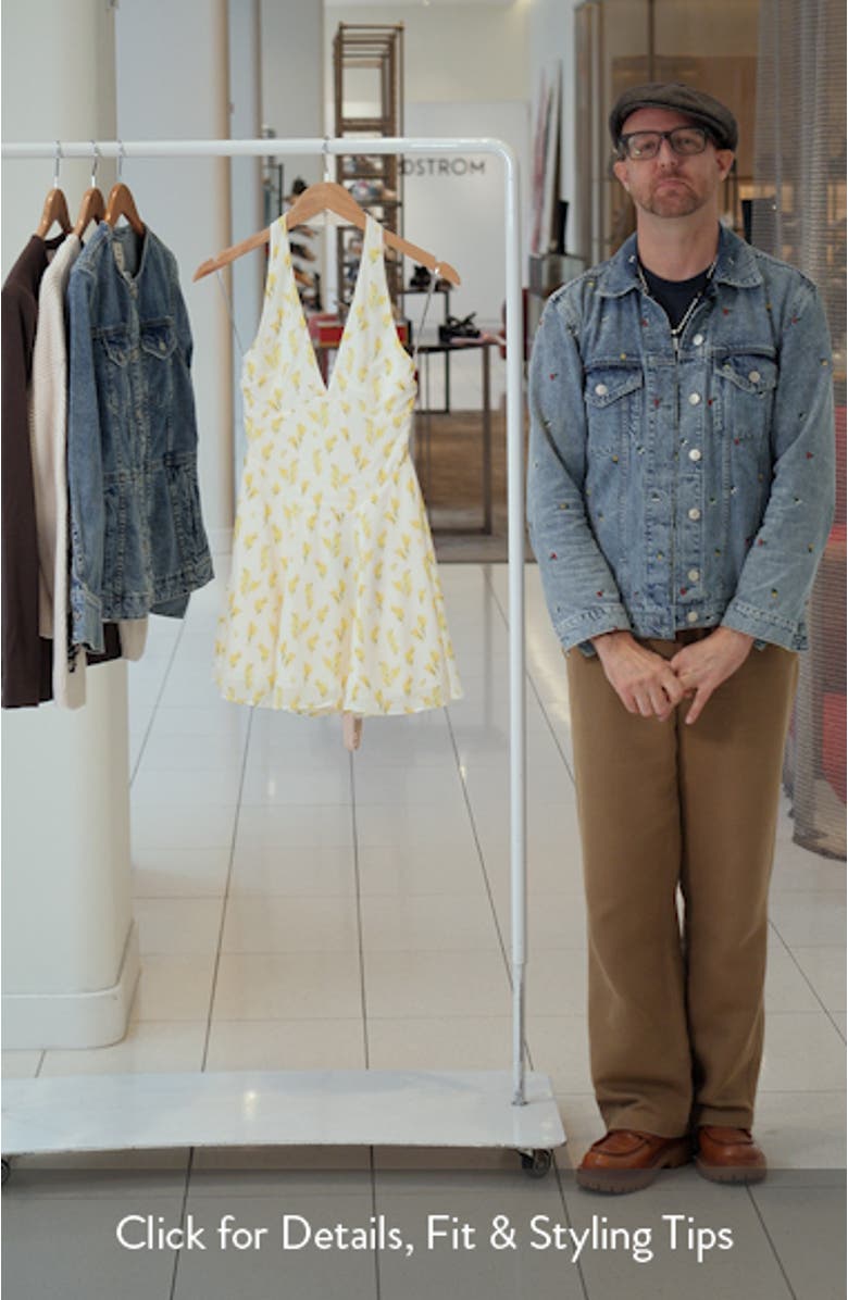 Iris Floral Halter Minidress, sales video thumbnail