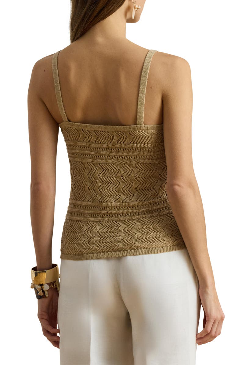 Lauren Ralph Lauren Mixed Stitch Linen & Cotton Sweater Tank, Alternate, color, Birch Beige