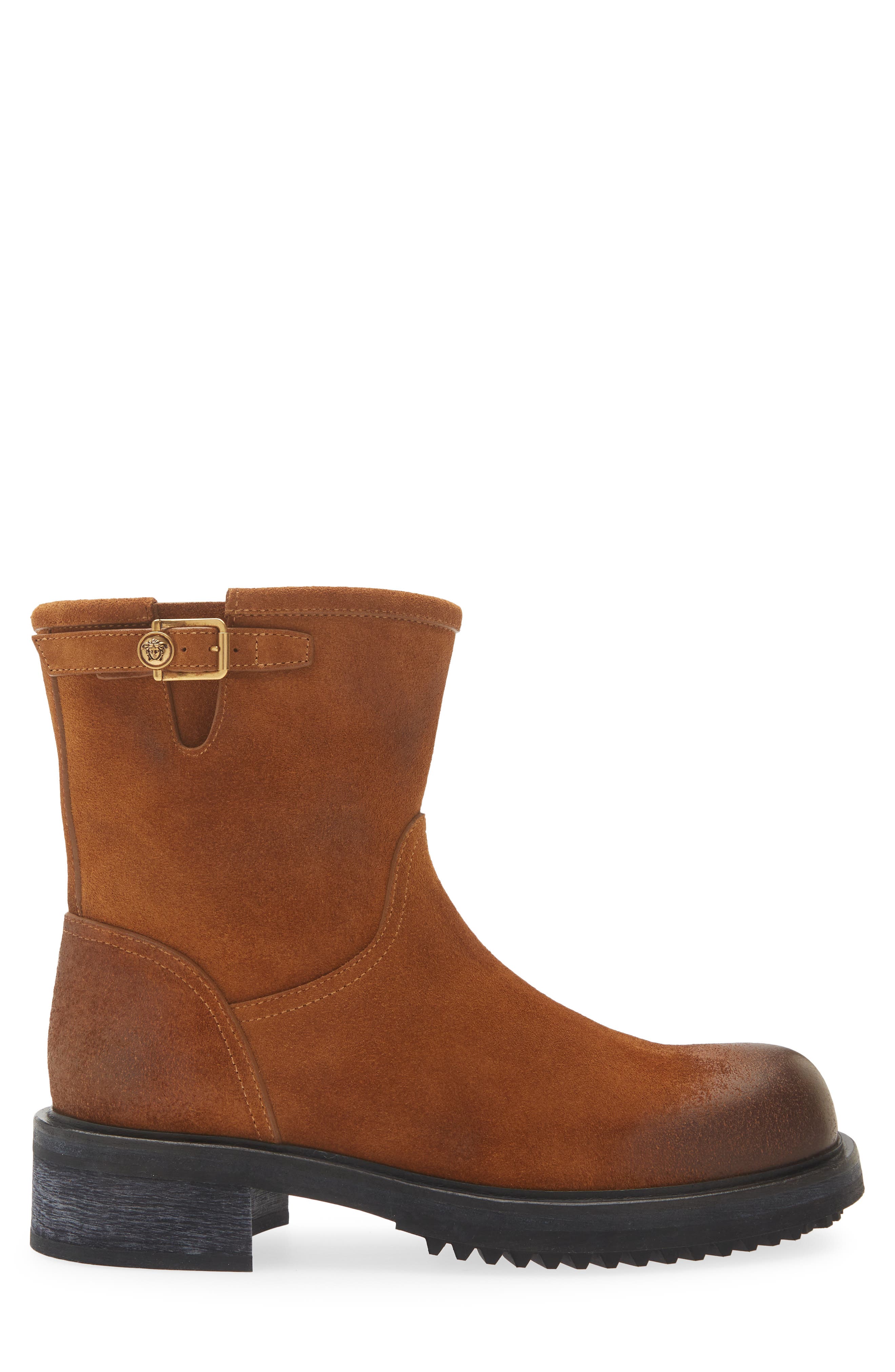 Burnished Suede Boot, Alternate, color, CHESTNUT/ GOLD