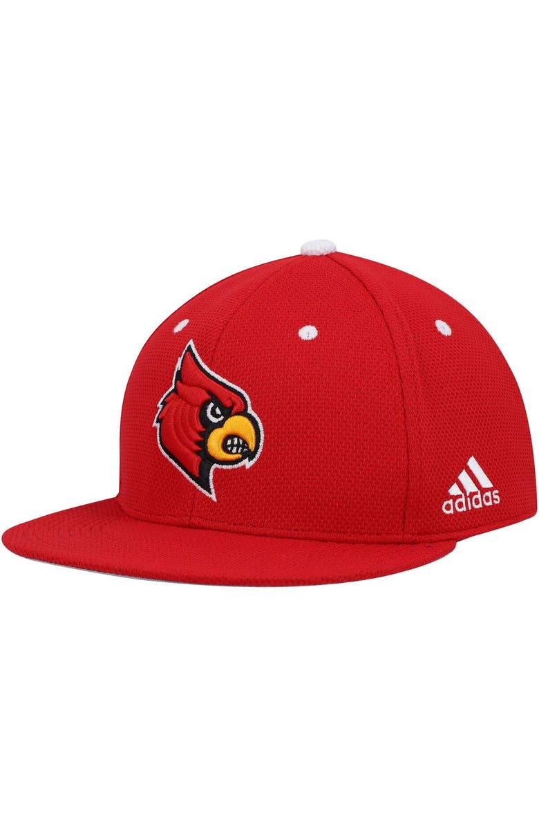 adidas Men's adidas Red Louisville Cardinals On-Field Baseball Fitted Hat, Main, color, Red
