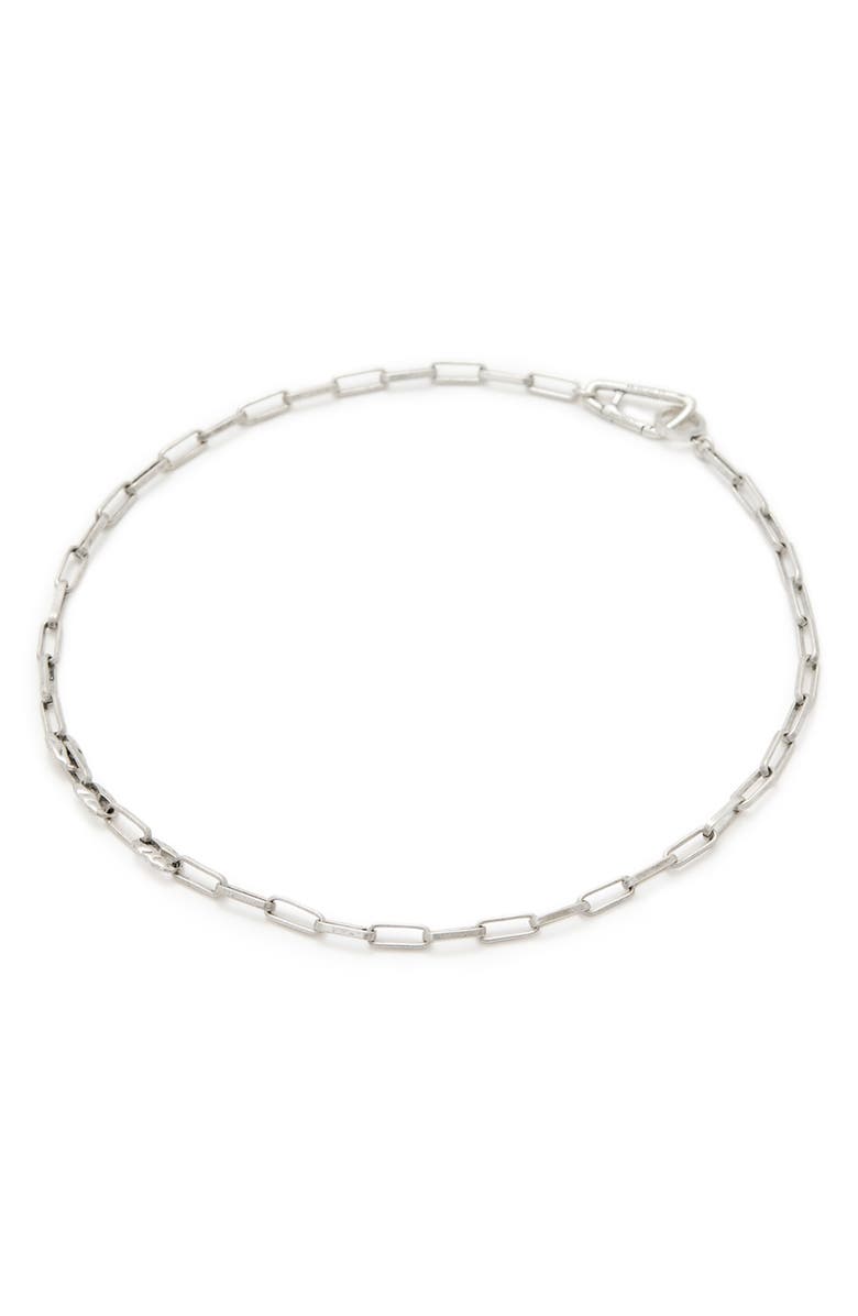 AllSaints Men's Hammered Chain Link Necklace, Alternate, color, Warm Silver