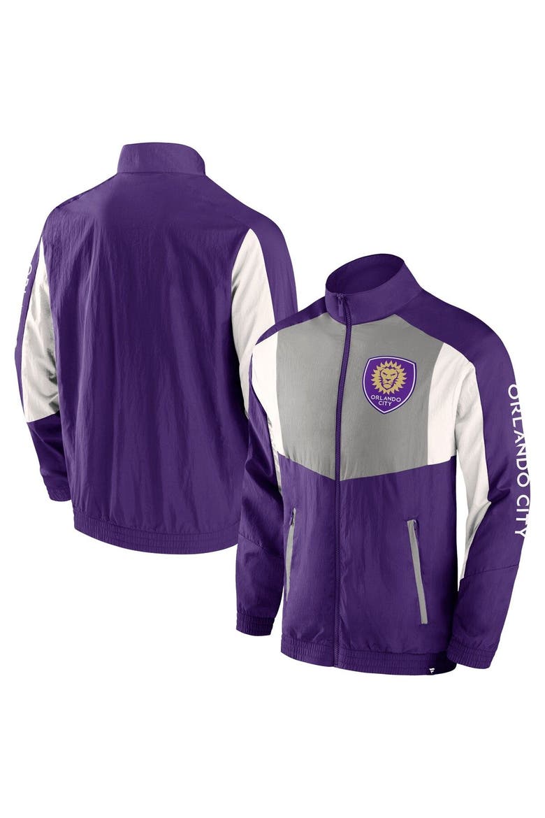 Men's Fanatics Branded  Purple Orlando City SC Net Goal Raglan Full-Zip Track Jacket, Main, color, Purple