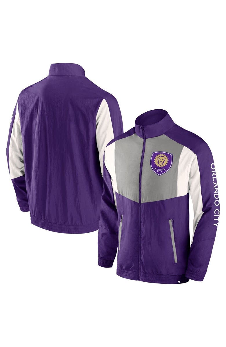 FANATICS Men's Fanatics Branded  Purple Orlando City SC Net Goal Raglan Full-Zip Track Jacket, Main, color, 