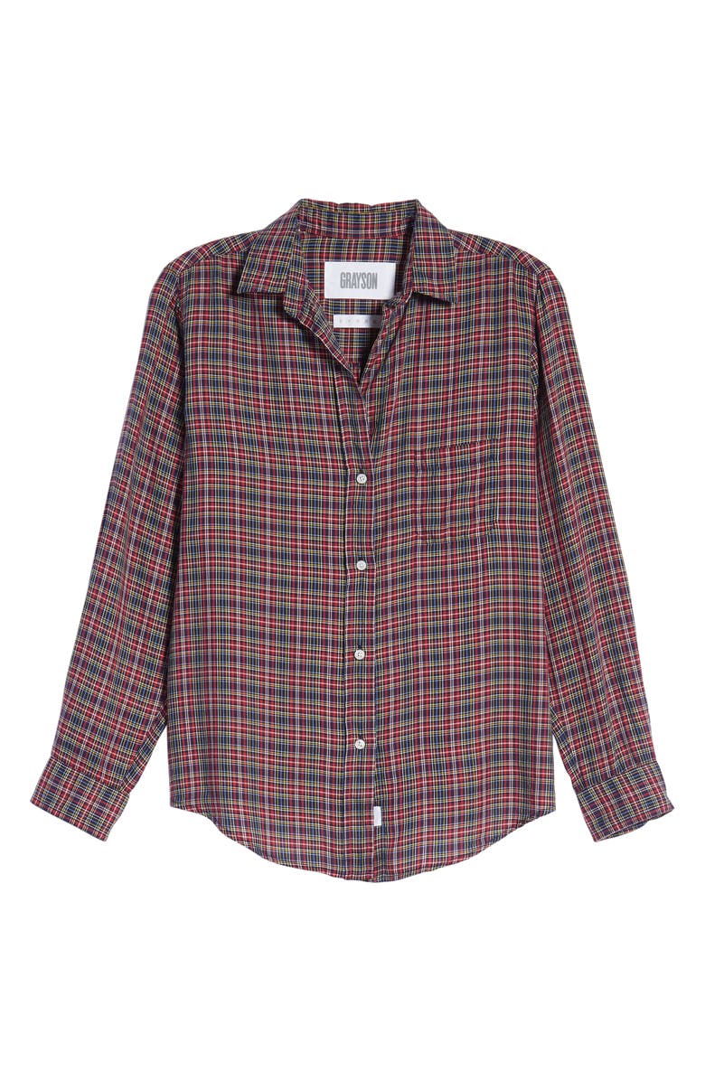 Grayson The Hero Plaid Liquid Lyocell Shirt, Alternate, color, 