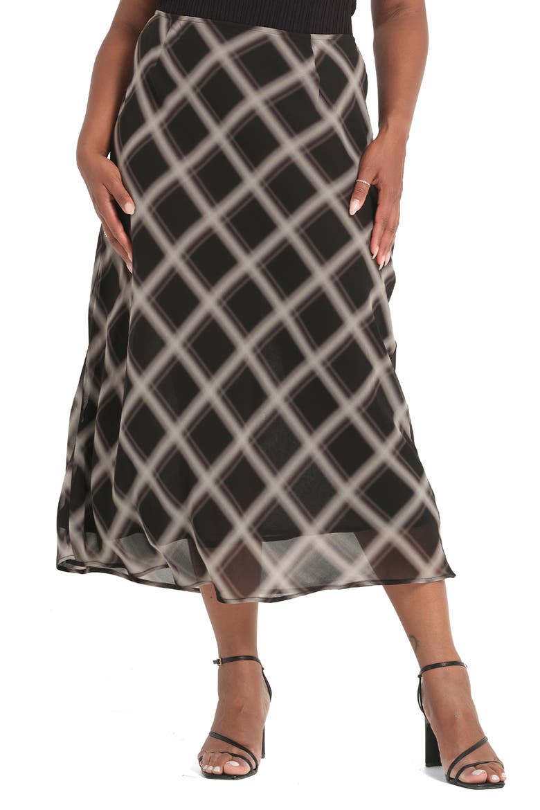 Cameron Midi Skirt, Main, color, BLACK/ BEIGE