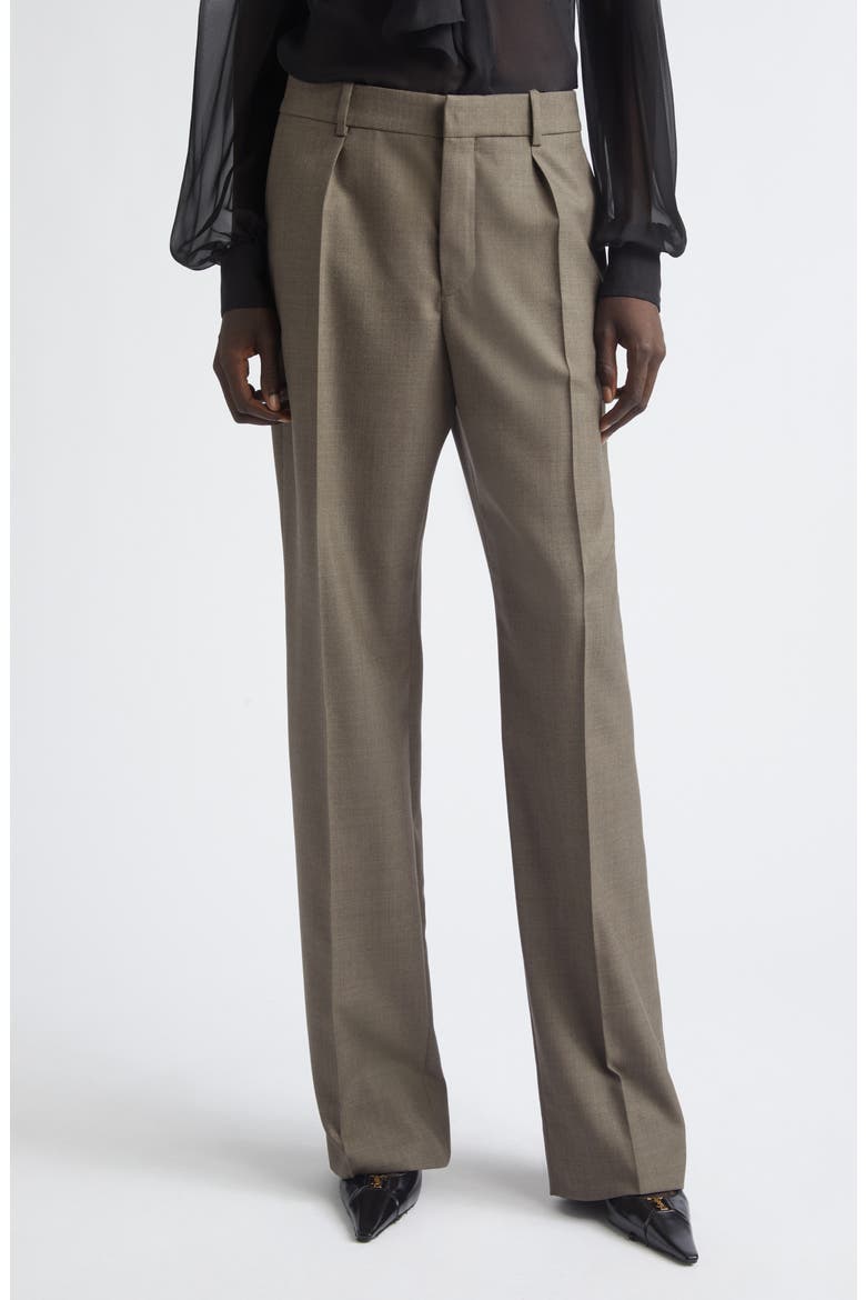 Wool Straight Leg Pants, Main, color, TAUPE CHINE