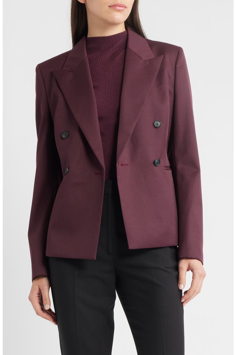 Jiamia Virgin Wool Double Breasted Blazer, Alternate, color, SOFT VERMILLION