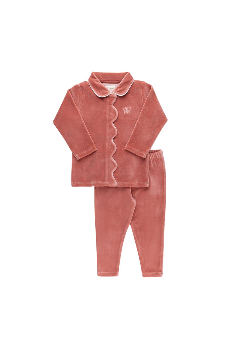 Ely
s 
Co. Velour Embroidered Bird 
Butterfly Collection- Lounge Set, Main, color, Dark Pink