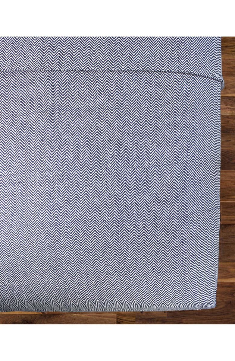 MELANGE HOME Cotton Herringbone Blanket, Alternate, color, Navy