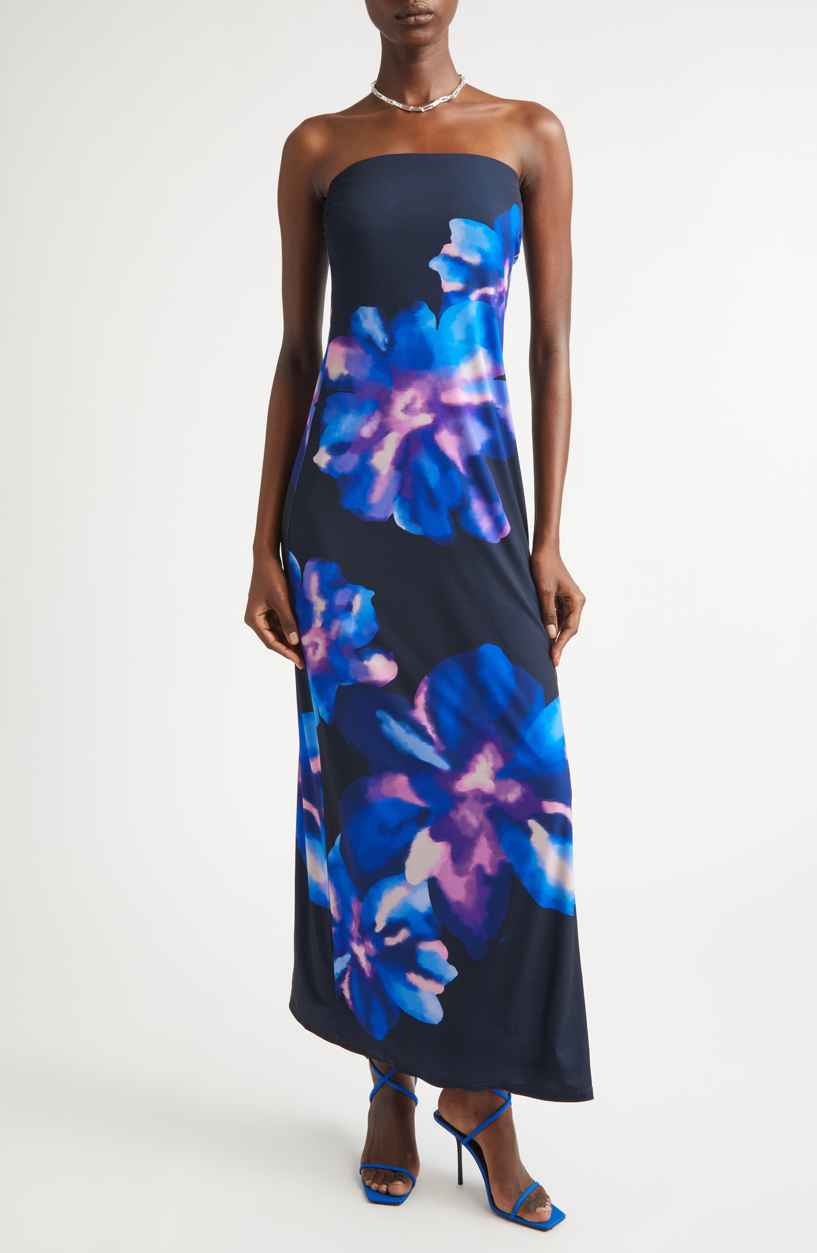 Nora Floral Strapless Maxi Dress