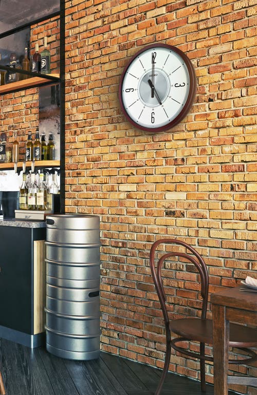 Seiko Abbott Wall Clock In Brown