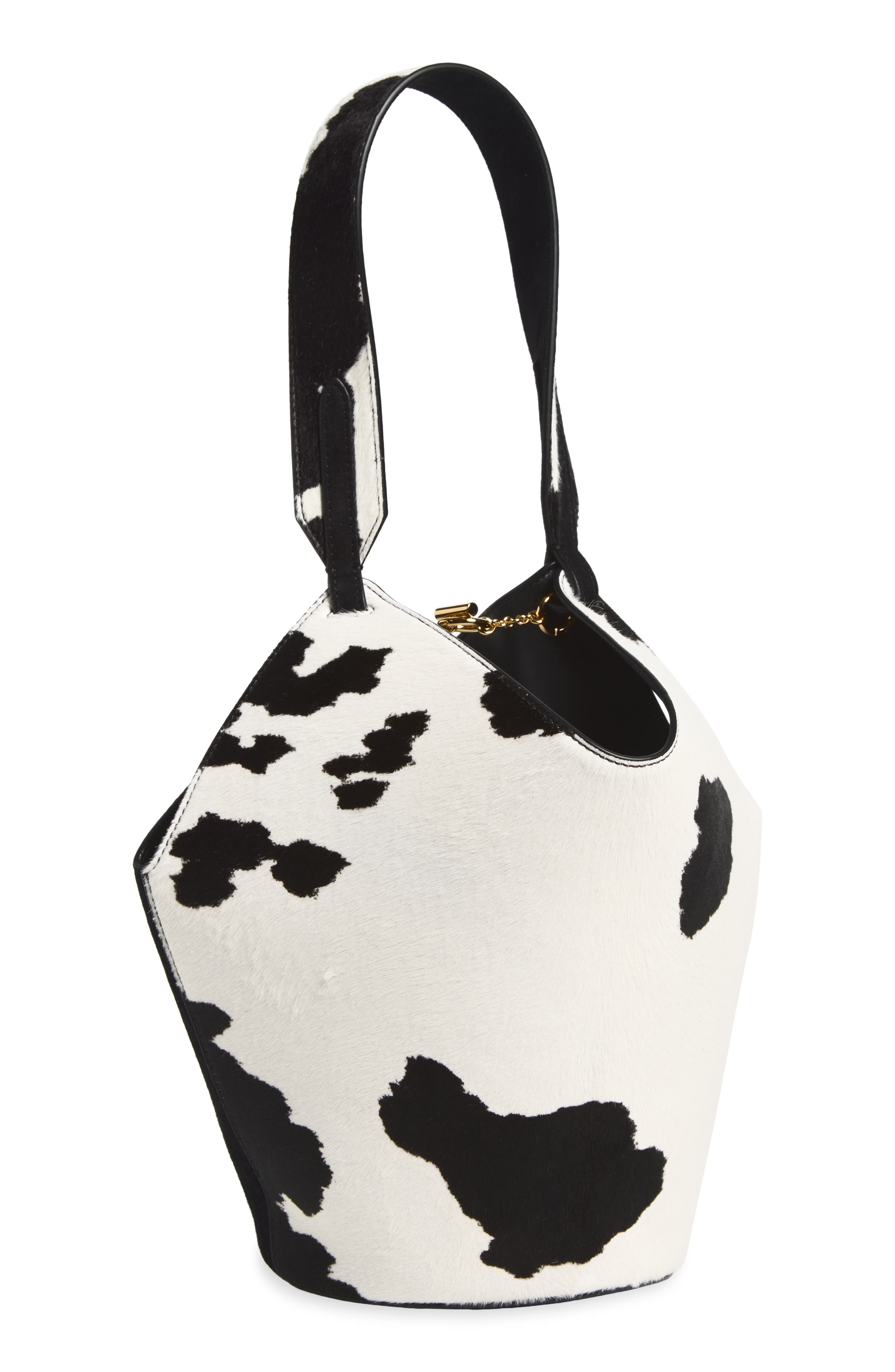 Lotus Mini Calf Hair Tote, Main, color, NATURAL
