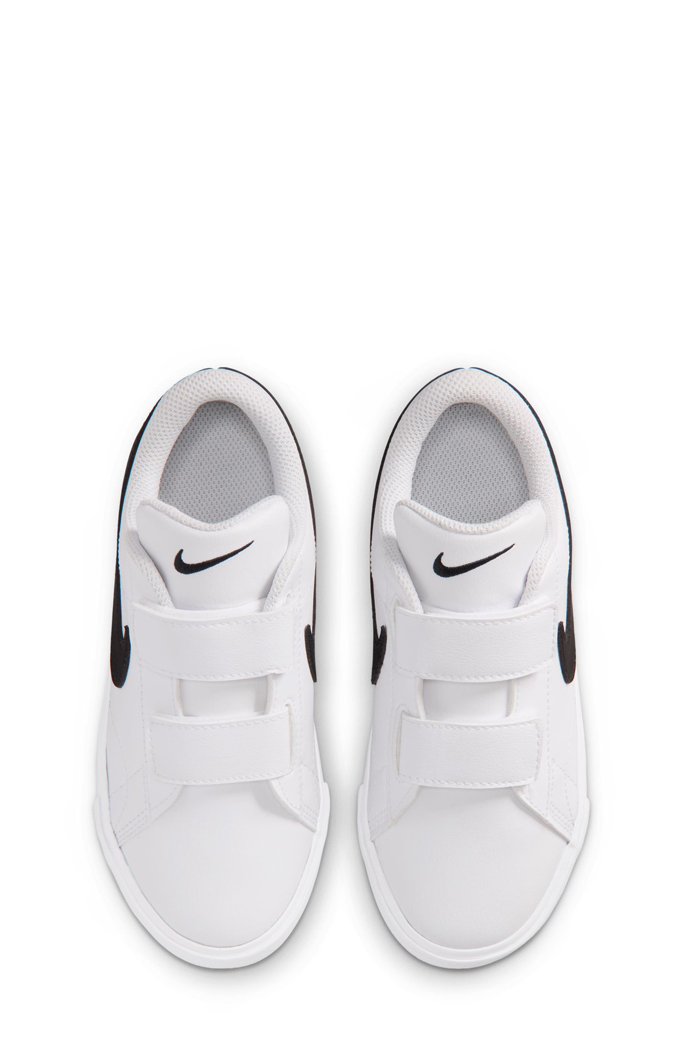 Kids' Tennis Essential Faux Leather Sneaker, Alternate, color, WHITE/ BLACK/ WHITE