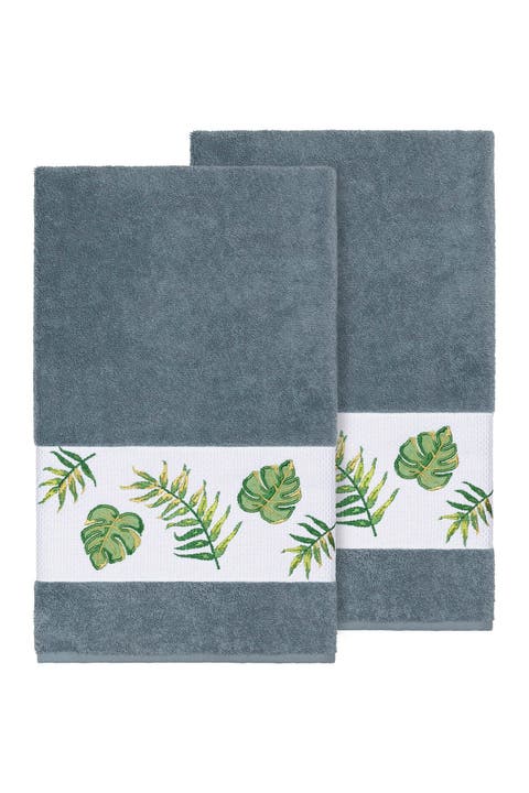 Zoe Embellished Bath Towel - Set of 2 - Teal