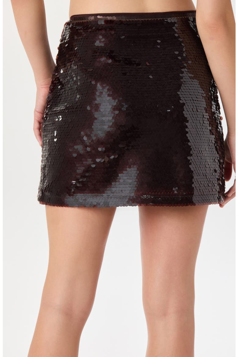 Sequin Miniskirt, Alternate, color, BROWN