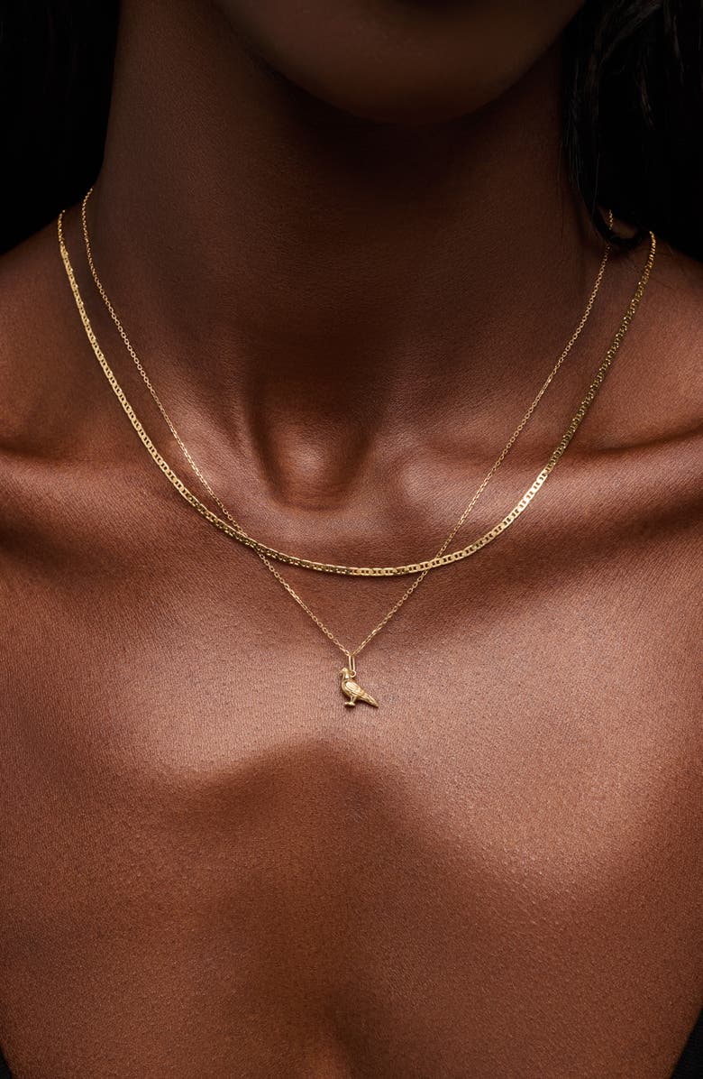 Ana Luisa Solid Yellow Gold - Pigeon Charm Necklace, Alternate, color, Gold