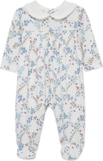 Floral Trellis Pima Cotton Footie