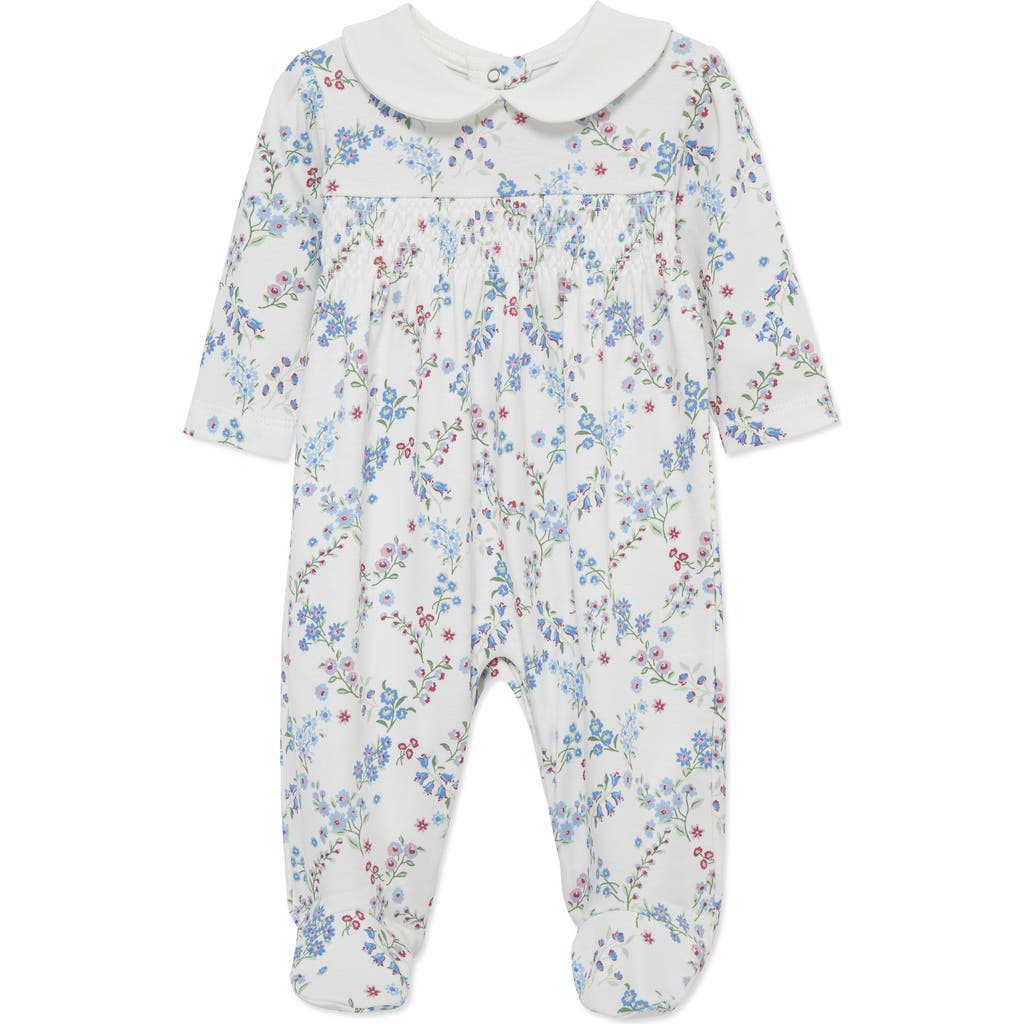 Little Me Floral Trellis Pima Cotton Footie In Multi