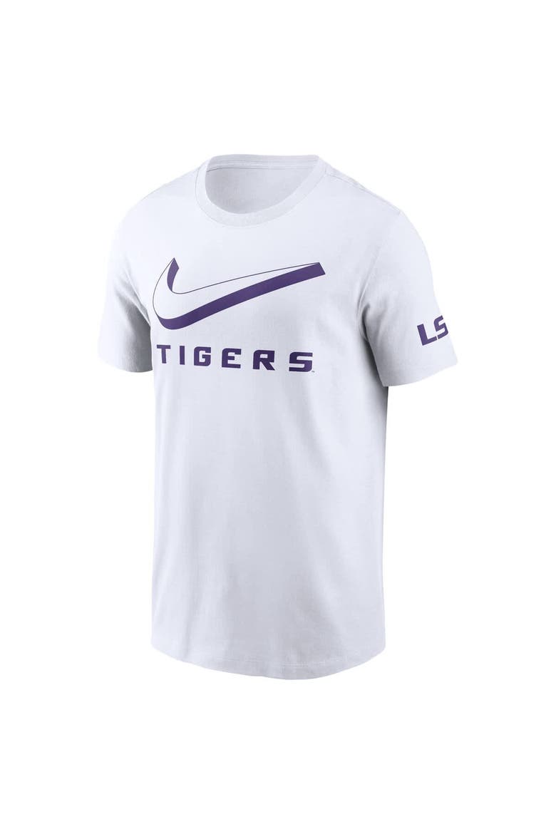 Men's Nike White LSU Tigers Primetime 2-Hit Swoosh T-Shirt, Alternate, color, White