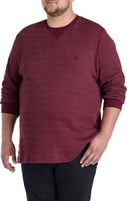 Nautica Big & Tall Waffle-Knit Crewneck Sweater
