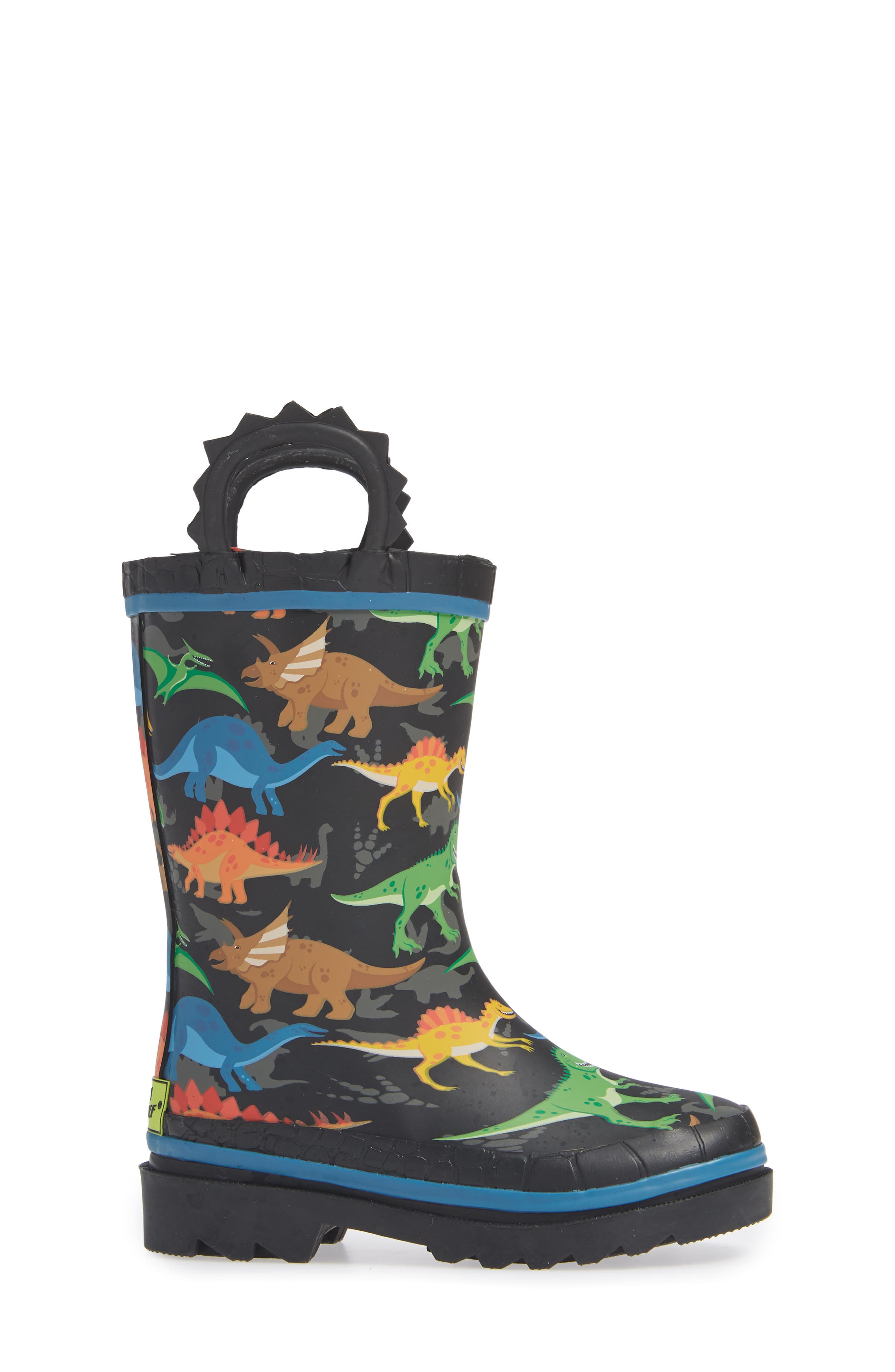 Western Chief Dino World Waterproof Rain Boots, Alternate, color, Black