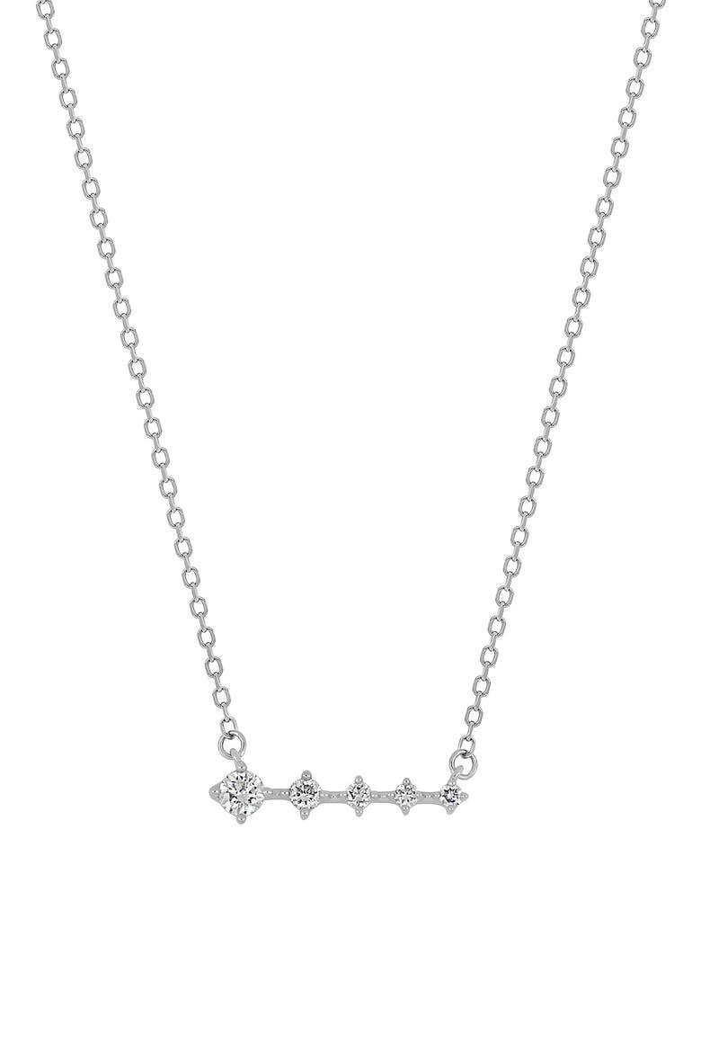 Audrey 18K White Gold Graduated Diamond Bar Pendant Necklace, Main, color, 18K WHITE GOLD