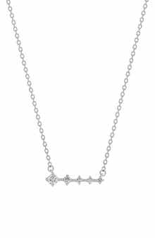 Audrey 18K White Gold Graduated Diamond Bar Pendant Necklace