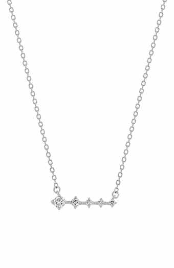 Audrey 18K White Gold Graduated Diamond Bar Pendant Necklace