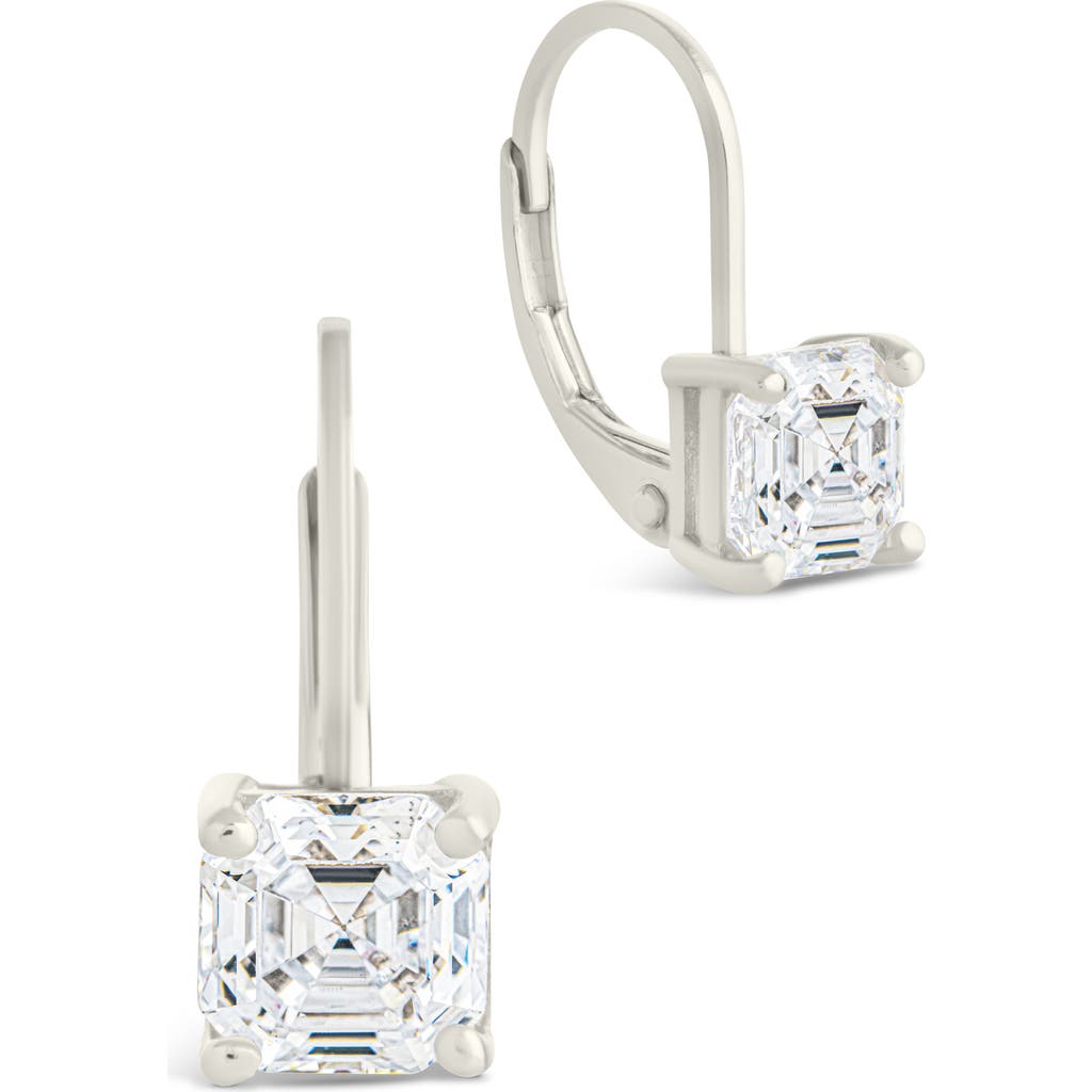 Sterling Forever Princess Cut Cubic Zirconia Lever-back Earrings In Silver