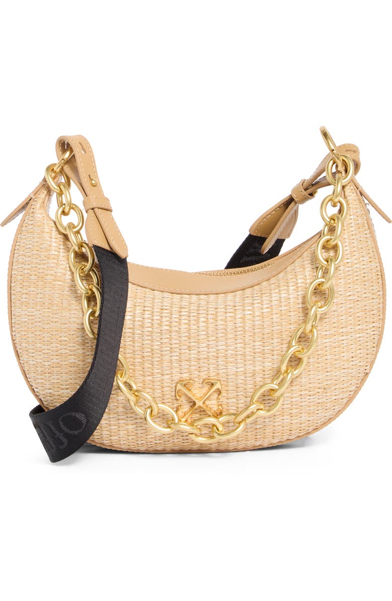 Off-White Hemisphere Woven Hobo Bag, Main, color, Natural