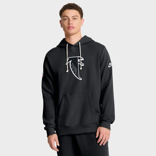 Nike Black Atlanta Falcons Sideline Offensive Set Play Performance Pullover Hoodie In Black