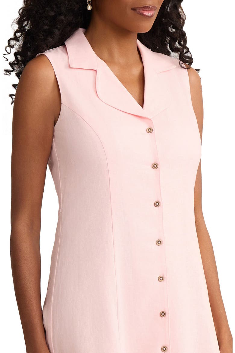 Sleeveless Linen Blend Midi Dress, Alternate, color, PETAL PINK
