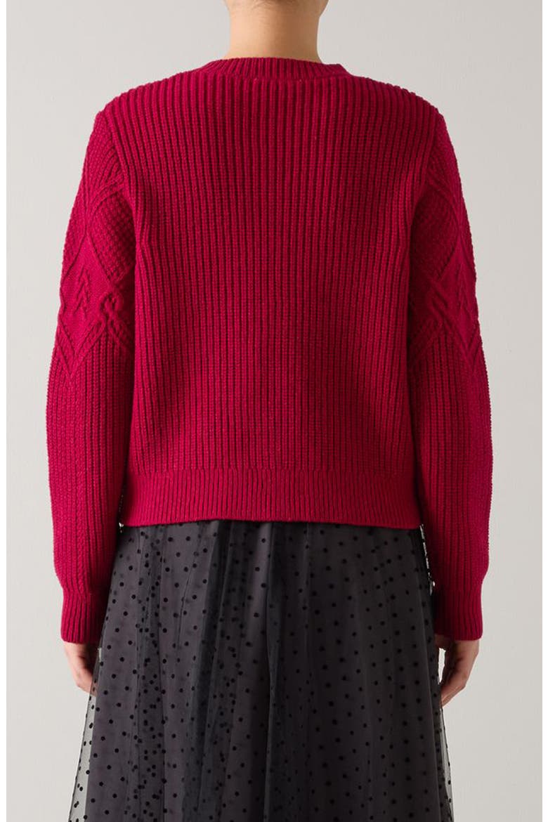 Orla Pointelle Cardigan, Alternate, color, RED